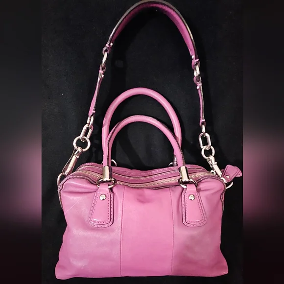 Coach Kristen Orchid Purple Leather Satchel/Shoulder Bag - Picture 3 of 16